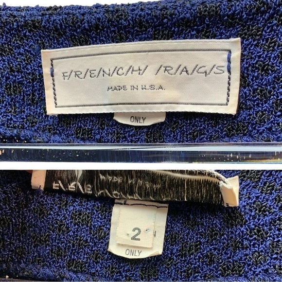 Brenda French Rags Santana Knit Buttoned Long Cardigan Sweater Blue Black 2 M/L - Picture 5 of 6